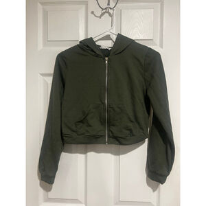 NWOT Beautees Grey Full-zip hooded Sweatshirt Jacket Sz. L-14